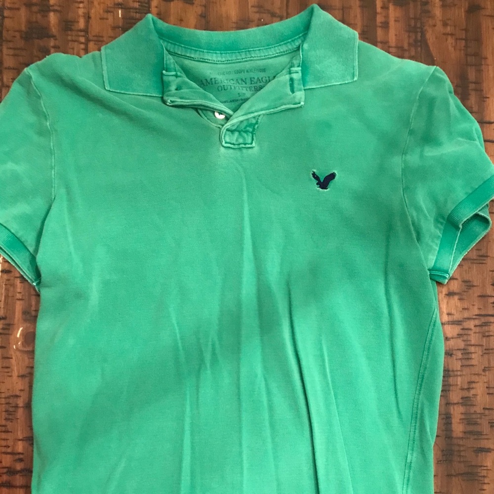 Men’s Small Emerald Green American Eagle Polo